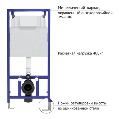 Комплект BERGES инсталляция Visam Slim: кнопка О3,  унитаз VENTAS Rimless EX-043241