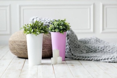 Кашпо для цветов пластмассовое 1,5 л лиловый Камелия GARDENPLAST