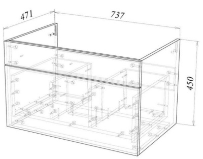 Тумба GARDA ONDA 106н_750 PVC (золотой мрамор) под умывальник Анита 750