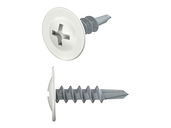 Саморез 4.2x16 с прессшайбой, цинк, со сверлом RAL 9003 (сигнальный белый) STARFIX