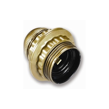 Патрон Е27 люстровый с кольцом пластик золотой Electraline