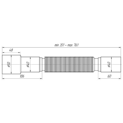Гибкая труба 40/50 761 мм АНИ Пласт K406