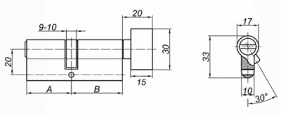 Цилиндровый механизм ZN 80 (35x45) C BK SN Palladium