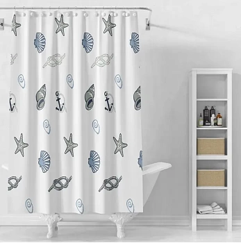 Занавеска для ванны Simply 180х180см с кольцами DM-10112