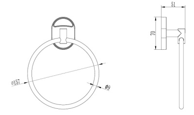 Полотенцедержатель, хром, L1904 LEDEME