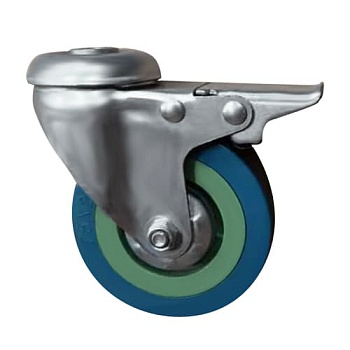 Колесо аппаратное поворотное под болт с тормозом серия SChgb PVC, Инолта