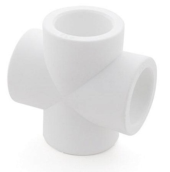 Крестовина полипропиленовая, 32 мм, белый, РосТурПласт