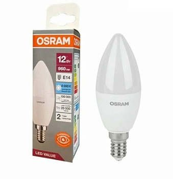 Лампа светодиодная Osram LED Value 12W 6500K E14