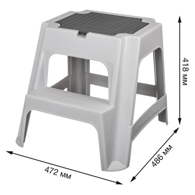 Табурет со ступенькой Volf, светло-серый, Бытпласт 431260730