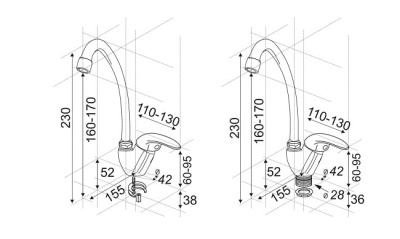 Смеситель для кухни ЦС-СМ 27/2 М40 Центр Сантехники