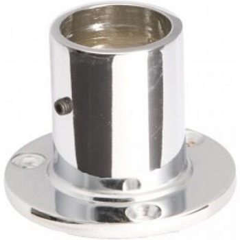 Крепление (розетка) трубы высокое d 25 мм, хром, AKS 14301