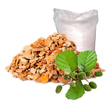 Щепа древесная для копчения ольховая, фракция 8-12 мм (14кг)