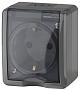 РОЗЕТКА c заземлением, с крышкой серая, 11-2401-03 ЭРА Эксперт