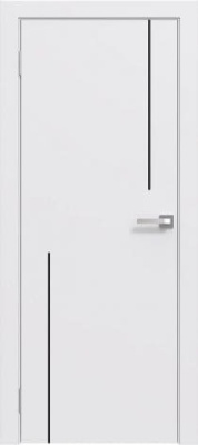 Дверное полотно ПВДГ Щ Эмаль Line-6 200 см ЮНИ Двери белый, черный молдинг