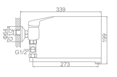 Смеситель для ванны и душа L2113 LEDEME